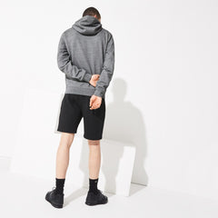 Mens SPORT Oversized Croc Zip Fleece Sweatshirt | Lacoste Grey Chine / Black / Dark Grey / Black • 5Qu