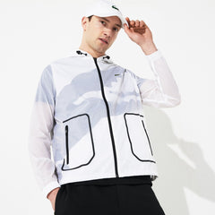 Mens SPORT Water-Resistant Windbreaker | Lacoste White / Black • Au8