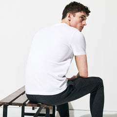 Mens SPORT Crew Neck Ultra Light T-shirt | Lacoste White / Green • A20