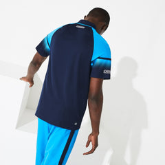 Mens SPORT Technical Piqué Tennis Polo | Lacoste Navy Blue / Blue / White • 9X4