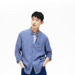 Mens Regular Fit Linen Shirt | Lacoste Navy Blue • X0U