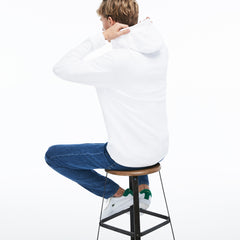 Mens Hooded Fleece Sweatshirt | Lacoste White • 001