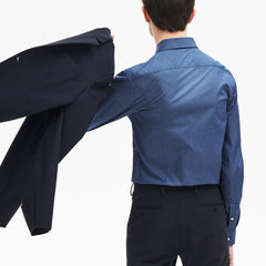 Mens Slim Fit Cotton Poplin Shirt | Lacoste Navy Blue • 166