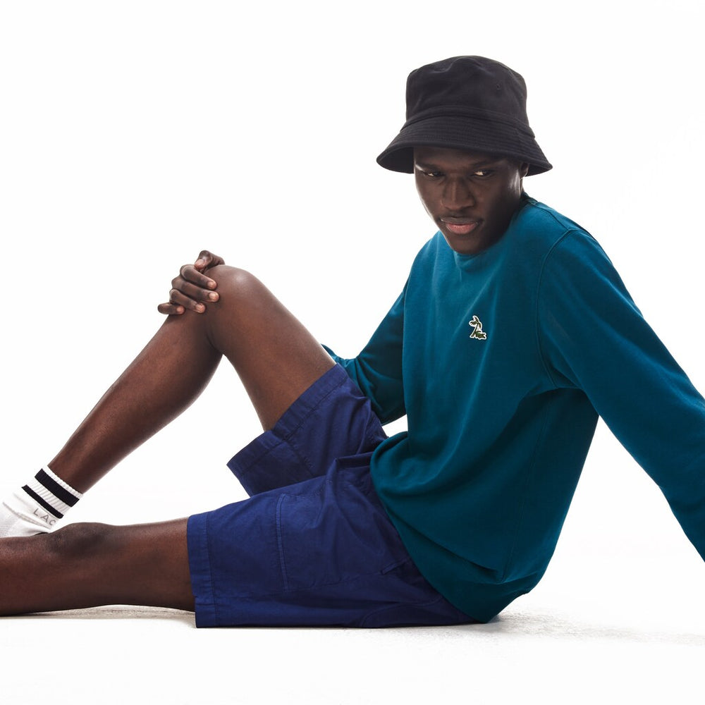 Mens Crew Neck Fleece Sweatshirt | Lacoste Blue • Ae8