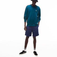 Mens Crew Neck Fleece Sweatshirt | Lacoste Blue • Ae8