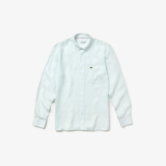 Mens Regular Fit Linen Shirt | Lacoste Light Blue • F8R