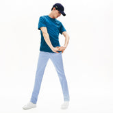 Mens Slim Fit Stretch Cotton Pants | Lacoste Light Blue • Aey