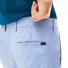 Mens Slim Fit Stretch Cotton Pants | Lacoste Light Blue • Aey