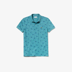 Mens Slim Fit Cotton And Linen Piqué Polo | Lacoste Blue / White • 9Kz