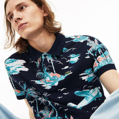 Mens Regular Fit Cotton Mini Piqué Polo | Lacoste Navy Blue / White • Qrn