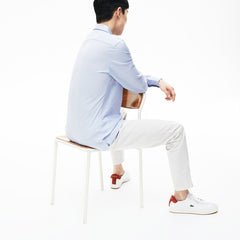 Mens Motion Slim Fit Cotton Mini Piqué Shirt | Lacoste Light Blue • J2G
