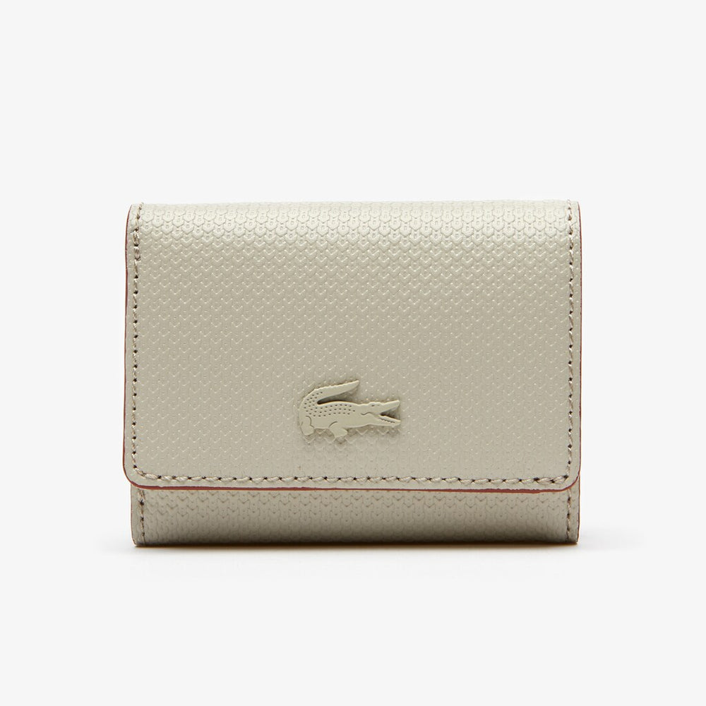 Womens Wo Chantaco Small Leather 4 Card Wallet | Lacoste Feather Gray Marshmallow • B89