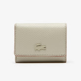 Womens Wo Chantaco Small Leather 4 Card Wallet | Lacoste Feather Gray Marshmallow • B89