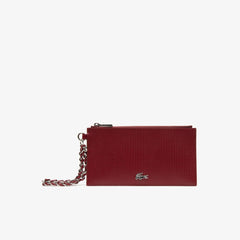 Womens Wo Chantaco Piqué Leather Zip Coin Pouch | Lacoste Tawny Port • C52