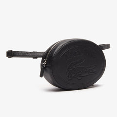Womens Wo Croco Crew Grained Leather Oval Belt Bag | Lacoste Black • 000