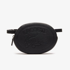 Womens Wo Croco Crew Grained Leather Oval Belt Bag | Lacoste Black • 000