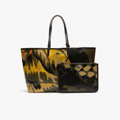 Womens Wo Robert George Large Coated Print Canvas Tote Bag | Lacoste Original Green • D18