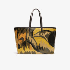 Womens Wo Robert George Large Coated Print Canvas Tote Bag | Lacoste Original Green • D18