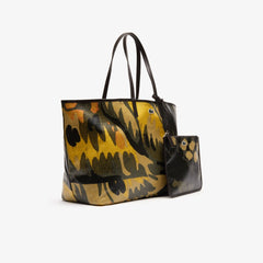 Womens Wo Robert George Large Coated Print Canvas Tote Bag | Lacoste Original Green • D18