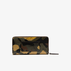 Womens Wo Robert George Coated Print Canvas Zip Wallet | Lacoste Original Green • D18