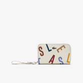 Womens Wo Daily Classic Printed Coated Canvas Wristlet Wallet | Lacoste Alphabet Egret • C89