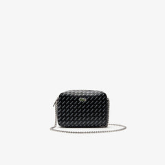 Womens Wo Lacoste LIVE Coated Print Canvas Shoulder Bag | Lacoste Allover Lacoste Black • C68