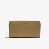 Mens Fitzgerald Zip Colorblock Leather 6 Card Wallet | Lacoste Cornstalk Ebony Peacoat • C55