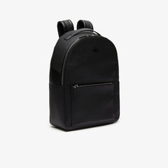 Mens Chantaco Soft Leather Zip Backpack | Lacoste Black • 000