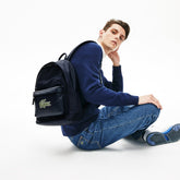 Mens L.12.12 Croco Magic Leather and Canvas Backpack | Lacoste Peacoat • 021
