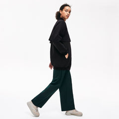 Womens Wo Quilted Lining Long Wool Crepe Bomber Jacket | Lacoste Black • 031