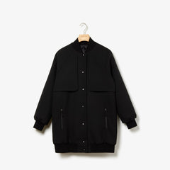 Womens Wo Quilted Lining Long Wool Crepe Bomber Jacket | Lacoste Black • 031