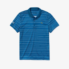 Mens SPORT Striped Breathable Piqué Tennis Polo | Lacoste Blue / White • 2Jt