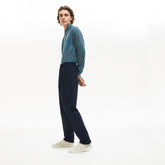 Mens Pleat-Front Twill Chinos | Lacoste Navy Blue • Mxq