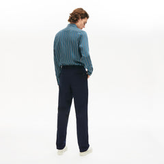 Mens Pleat-Front Twill Chinos | Lacoste Navy Blue • Mxq