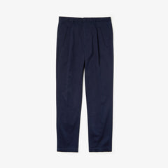 Mens Pleat-Front Twill Chinos | Lacoste Navy Blue • Mxq