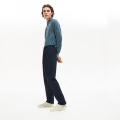 Mens Pleat-Front Twill Chinos | Lacoste Navy Blue • Mxq