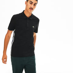 Mens Short Sleeve Side Stripe Pique Polo | Lacoste Black • 031