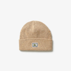 Mens Badge Thick Wool Blend Beanie | Lacoste Beige • 02S