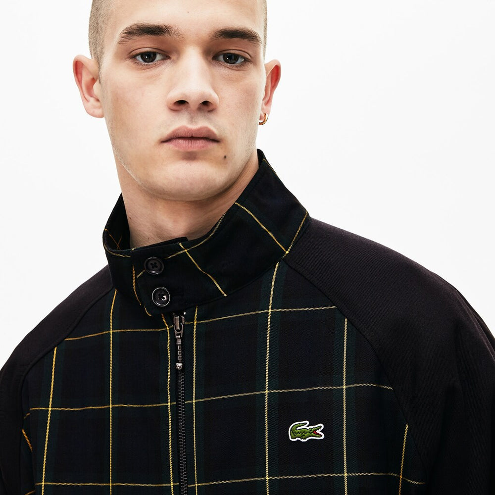 Mens LIVE Check Harrington Jacket | Lacoste Black / Green / White • 2Td