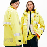Mens Unisex LIVE Reflective-Stripe Canvas Parka | Lacoste Yellow • J5D