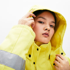 Mens Unisex LIVE Reflective-Stripe Canvas Parka | Lacoste Yellow • J5D