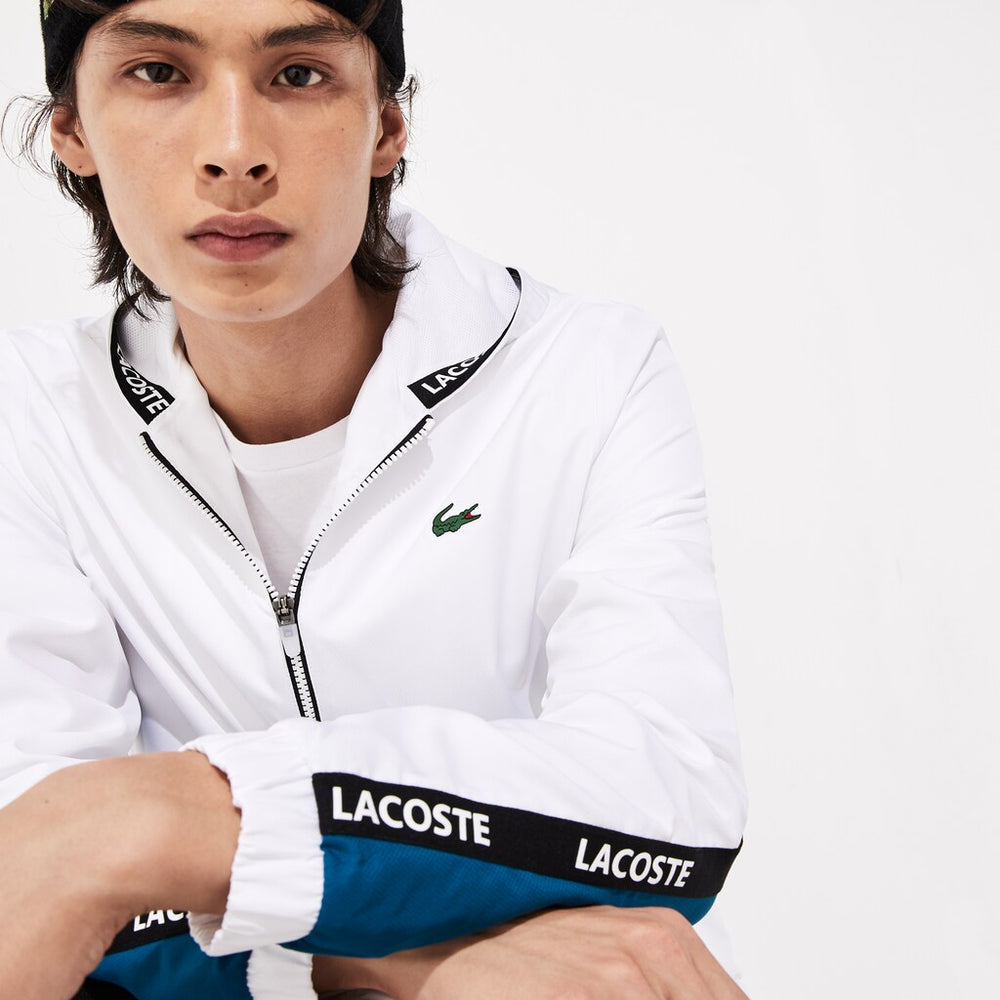Mens SPORT Logo Two-Tone Jacket | Lacoste White / Blue / Black / White • 1Hx