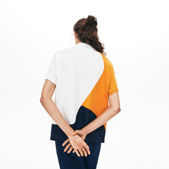 Womens Wo Color-Block Thermoregulating Piqué Polo | Lacoste Navy Blue / White / Orange • 0U4