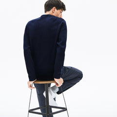 Mens Motion Thermoregulating Crewneck Sweater | Lacoste Navy Blue / Black / Yellow • 1T4