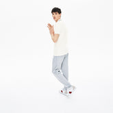 Mens Slim Fit Stripe-Accented Cotton Piqué Polo | Lacoste White • 70V