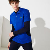 Mens SPORT Knit Paneled Golf Polo | Lacoste Blue / Navy Blue / White • 1Yb