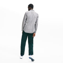 Mens Slim Fit Glen Plaid Cotton Shirt | Lacoste Black / White • 258