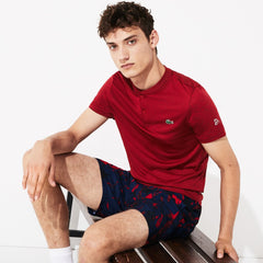 Mens SPORT Novak Djokovic Tech Jersey Polo | Lacoste Red / Bordeaux • 1Y3
