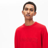 Mens Crewneck Signature-Logo Knit Sweater | Lacoste Red • 240