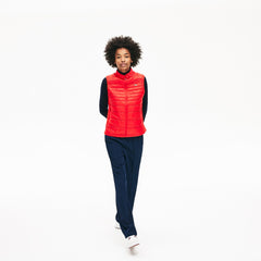 Womens Wo SPORT Water-Resistant Quilted Technical Golf Vest | Lacoste Red / Navy Blue • 3Yn